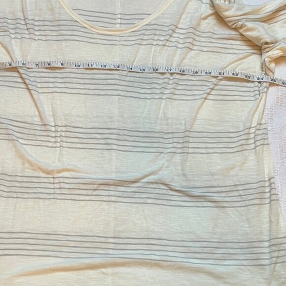 Cream and Gray Striped Blouse - Picture 2 of 2